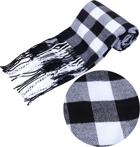 Aneco Winter Warm Knitted Sets Buffalo Plaid Scarf Beanie Hat Touch Screen Gloves and Winter Ear Warmer Set for Men or Women...