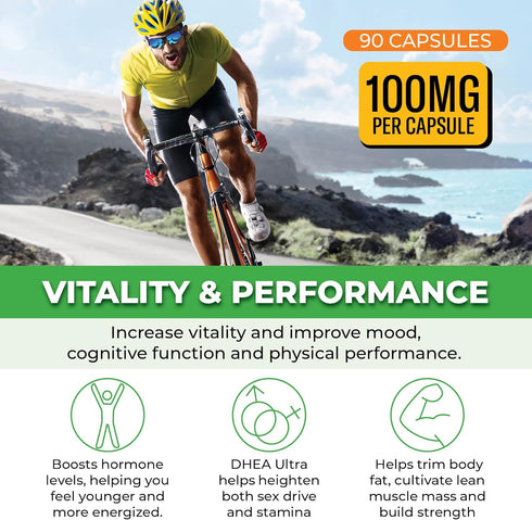 DHEA 100mg | DHEA Supplement for Women | DHEA Supplement for Men | Pure High Strength Micronized Dehydroepiandrosterone | Supports Energy, Hormone...