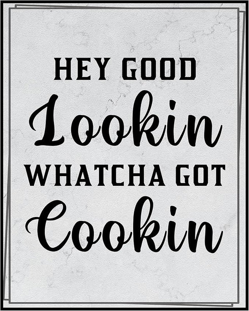 Posterizer 1 pcs-Kitchen Print-Funny Quotes-whatcha got cookin-Kitchen & Bar Art-Comedy Art-Art Poster Print for Home, Office, Store, Bar- unframe...