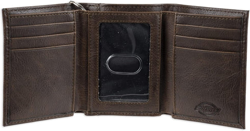 Dickies mens Leather Trifold Wallet, Dark Brown, One Size US...