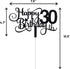 Black Glitter 30th Birthday Cake Topper, Happy 30th Birthday Cake Topper, 30th Birthday Party Decorations...