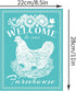 OLYCRAFT 2Pcs Farmhouse Self-Adhesive Silk Screen Printing Stencil Reusable Hen Mesh Stencils for DIY Home Decor T-Shirt Pillow Fabric Bags - 11x8...