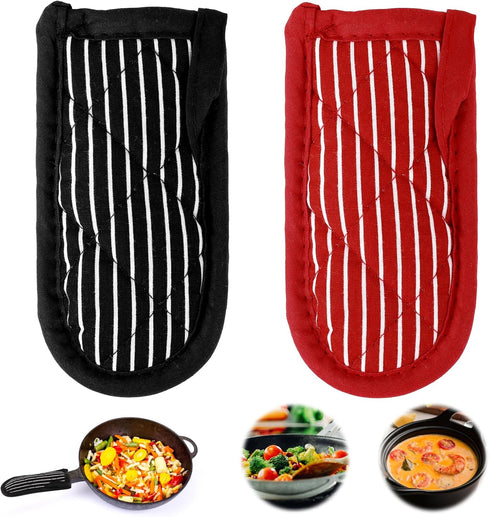 Striped Cast Iron Skillet Handle Cover, Pan Pot Handle Covers Heat Resistant, Hot Handle Covers Durable Pot Holder Sleeve, Machine Washable Handle...