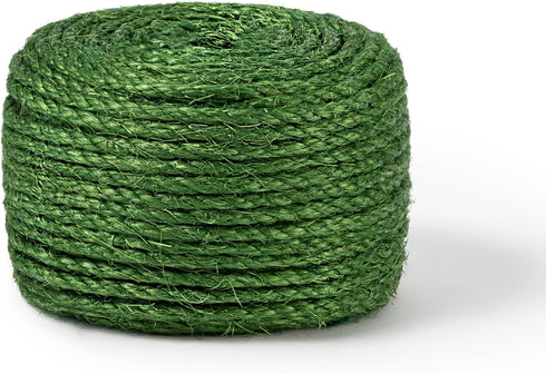 Pelzin Cat Green Sisal Rope for Scratching Post Tree Replacement 50ft - 1/4in - Green...