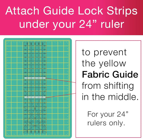 Guidelines4Quilting Quilt Ruler Upgrade Kit for 12 Inch and 24 Inch Rulers, Cut Accurate Strips and Squares Even in 1/8 Inch Increments with No Fa...