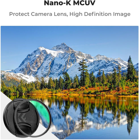 K&F Concept 62mm MC UV Lens Protection Filter with Lens Cap Cleaning Cloth Optical Glass Ultra Slim 18 Multi-Layer Coatings Camera Lens UV Filter ...
