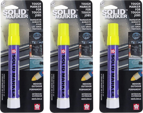 Sakura Solid Paint Markers - Permanent Marker Paint Pens - Window, Wood, & Glass Marker - Fluorescent Lemon Paint - 3 Pack...