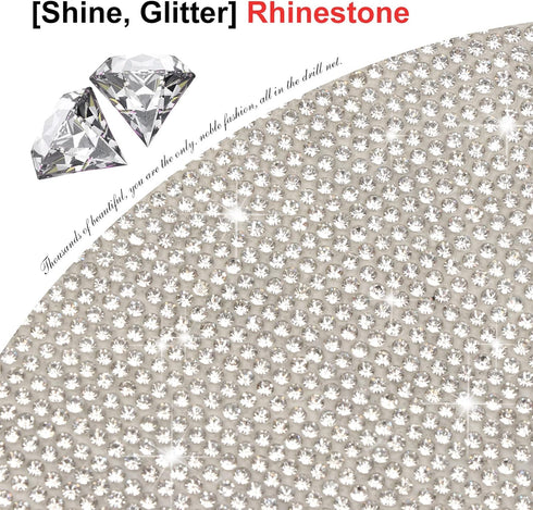 BOHISEN 10pcs Car Rhinestone Bling Door Handle Reflective Trim Stickers Universal Side Rear View Mirror Safety Scratch Resistant Protector Cover f...