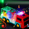 Transparent Electric Gear Toy with Flashing Lights and Music Lights fire fighting truck Infant Tummy Time Toys 3 4 5 6 7 8 9 10 11 12 Boy girl 12-...
