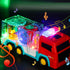 Transparent Electric Gear Toy with Flashing Lights and Music Lights fire fighting truck Infant Tummy Time Toys 3 4 5 6 7 8 9 10 11 12 Boy girl 12-...