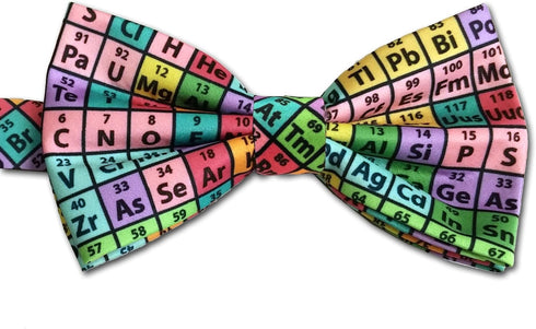 Periodic Table of Elements Chemistry Bow Tie, Rainbow, Microfiber...