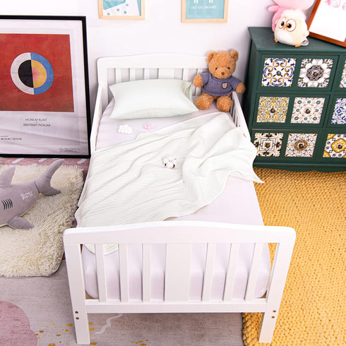 NTBAY Jersey Cotton Quilted Toddler Blanket, Breathable and Warm for Boys and Girls Baby Blanket, 30x40 Inches, White Stripe...