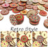 Wooden Buttons 100Pcs Round 2 Holes Old Fashioned Painted Flower for Sewing Crafting Colorful Patterns 0.78in...
