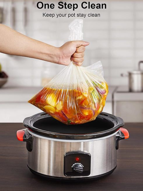 SMARTAKE Slow Cooker Liners, Large Size 13"x 21" Disposable Cooking Bags, Fit 3QT to 8QT for Slow Cooker, Cooking Trays, Suitable for Oval & Round...