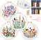 Dremisland 4 Sets Embroidery Kit for Beginners Cross Stitch Kits for Adults with Cute Flowers and Plants Patterns Beginner Embroidery Kit for Adul...