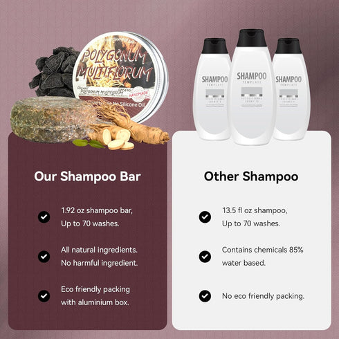 Hair Darkening Shampoo Bar, Shouwu Darkening Shampoo Bar for Gray Hair All nature Organic Blackening Shampoo Bar(2 Pack Polygonum Multiflorum for ...