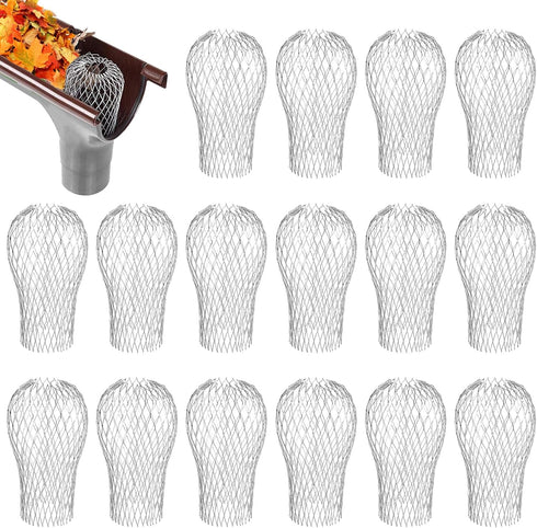 16PCS Gutter Guards 3 in Gutter Downspout Guard Adjustable Aluminium Leaf Filter Strainer, Gutter Protector from Leaves Filter Gutter Protection f...