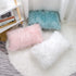 WLNUI Set of 2 White Decorative Lumbar Fluffy Pillow Covers New Luxury Series Merino Style Faux Fur Throw Pillow Covers Fuzzy Cushion Case Spring ...