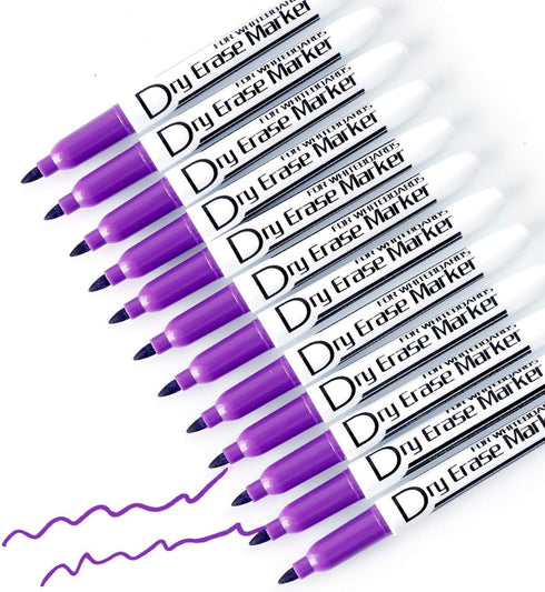Volcanics Purple Dry Erase Markers Low Odor Fine Whiteboard Markers Thin Box of 12...