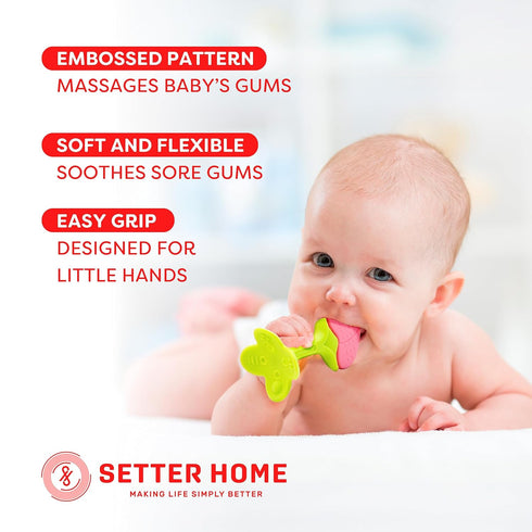 Silicone Teething Toys for Babies 0-6 Months - 6-12 Months -Soft Teethers for Baby Soothing and Calming Sensory Teether Toys 5 Pack...
