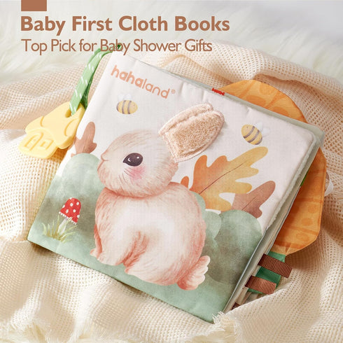 hahaland Baby Books 0-6 Months,Tummy Time Sensory Baby Toys 6 to 12 Months Touch Feel Book Textured Animals Mirror & Crinkle Paper Christmas Stock...