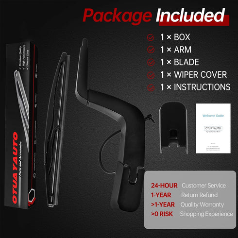 Replacement for Genuine GMC Acadia, Saturn Outlook 2007-2012, Rear Windshield Wiper Arm Blade Set - OTUAYAUTO Factory OEM Style 15276248...