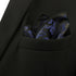 S&W SHLAX&WING Navy Pocket Square Black Patterned Handkerchief for Men Silk...