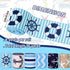 6Rolls Nautical Wired Edge Ribbon 2.5Inch Navy Blue Anchor Waves Stripes Starfish Printed Fabric Ribbon for Baby Shower Summer Holidays Under The ...