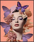 Posterizer 1 pcs-vintage pink purple collage with flowers-Art for Animal Lovers-Abstract & Modern Art-Gift for Art Lovers- UNFRAMED Wall Art...