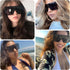 GRFISIA Square Oversized Sunglasses for Women Men Flat Top Fashion Shades...