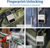 Fingerprint Padlock, Smart Padlock with USB Charging Support, Fingerprint Lock, Biometric Lock Suitable for Luggage, Bookcase, Suitcase, Backpack,...