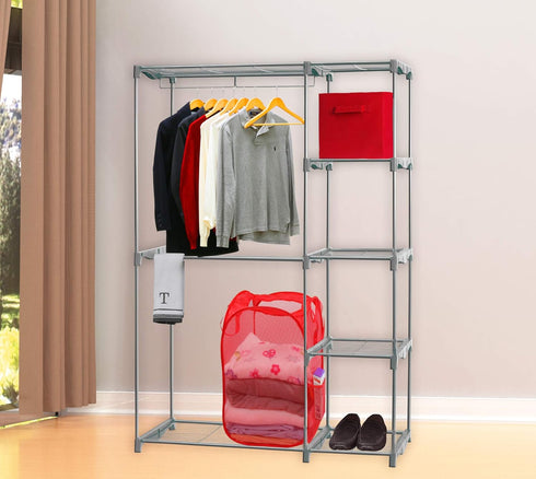 Simple Houseware Mesh Pop-Up Laundry Hamper Basket with Side Pocket, Red - 2 Pack...
