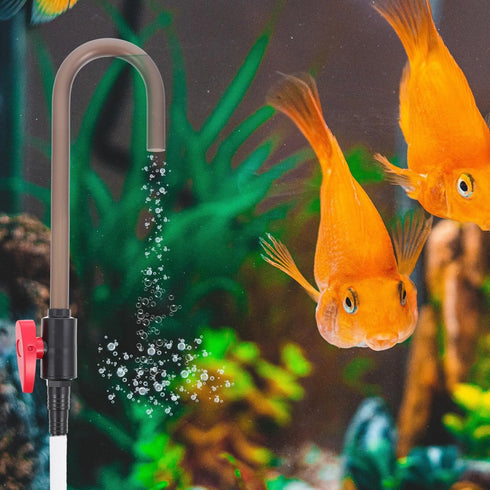 2 Pcs Aquarium Hook Water Changer - Bent Wall Mounted Fish Tank Water Changer with Flow Switch, Aquarium Vacuum Water Filler, Suit for 1/2'', 5/8'...