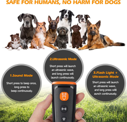 Anti Barking Device Ultrasonic Dog Bark Deterrent LED Flash+Sound Wave Drive Dog Barking Deterrent Dog Barking Control Devices Ultrasonic Bark Con...