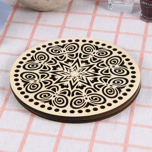 Healifty Basket Weaving Supplies 2pcs DIY Knitting Crochet Wooden Bag Bottom Shaper Handbag Purse Base Shaper Style 2 Basket Weaving...