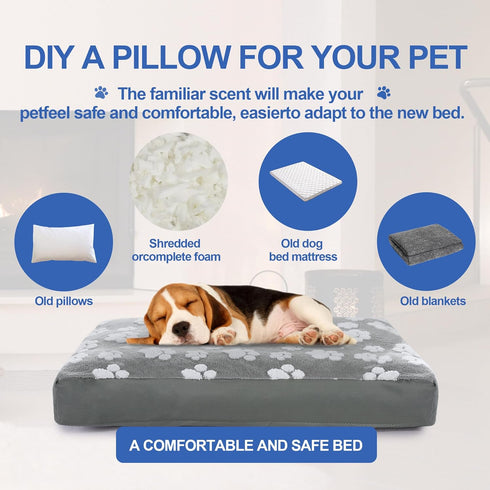 Dog Bed Covers,Waterproof Dog Bed Cover Pet Bed Cover with Lovely Dog Paw Print and Double-sided Usable Design Replacement Machine Washable Pet Ha...