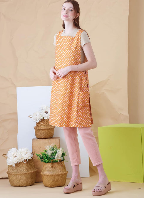 Simplicity Misses' Full-Coverage Tabard Aprons Sewing Pattern Packet by Elaine Heigl Designs, Code S9766, Sizes XS-S-M-L-XL, Multicolor...