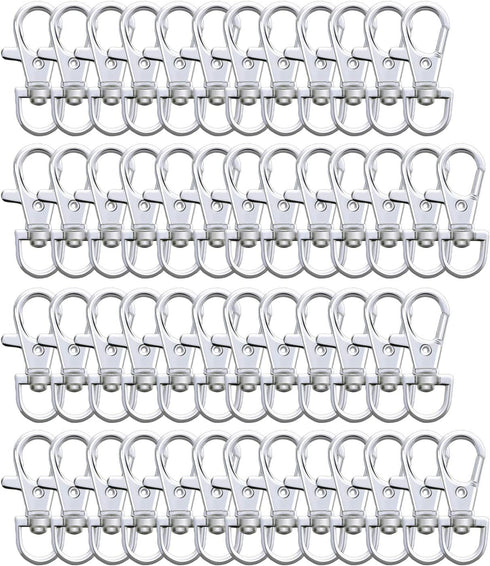 Metal Swivel Lanyard Snap Hooks and Split Key Rings Chain Hook Keychain, 100 Pieces...