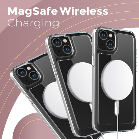 Magnetic Case for iPhone 15 Compatible with MagSafe ultra-thin Military-Grade Protection Transperant Shockproof Protective Phone Cover Anti Yellow...