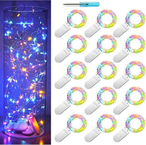 Fairy Lights Battery Operated Starry Firefly Silvery Wire String Lights 15 Pack 7.2ft 20 LED Jar Table Centerpiece for Wedding Christmas Halloween...