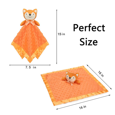 Pro Goleem Fox Security Blanket Orange Soft Baby Lovey Unisex Lovie Baby Gifts for Newborn Toddler Snuggle Toy Stuffed Animal 16 Inch...