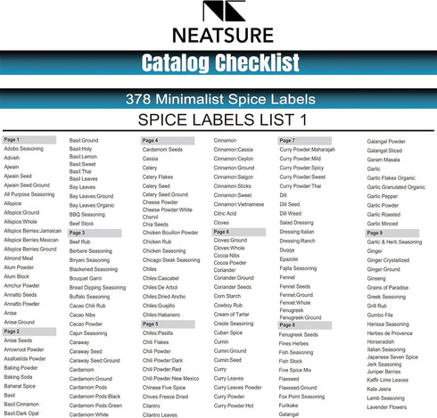 400 Minimalist Spice Labels, Preprinted Stickers Booklet, Black Text on White Waterproof Matte Backing, Herb Seasoning Spice Jars Rack Organizatio...