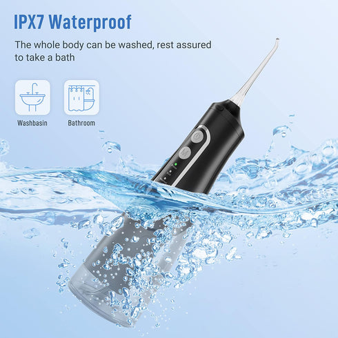 Cordless Water Flosser Teeth Cleaner Dental Oral Irrigator Picks Portable and Rechargeable 310ml Water Tank IPX7 Water Proof for Home and Travel I...