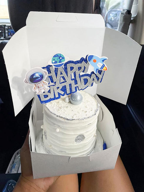 JeVenis Space Birthday Cake Topper - Cupcake & Rocket Decoration - Astronaut Cake Decoration...