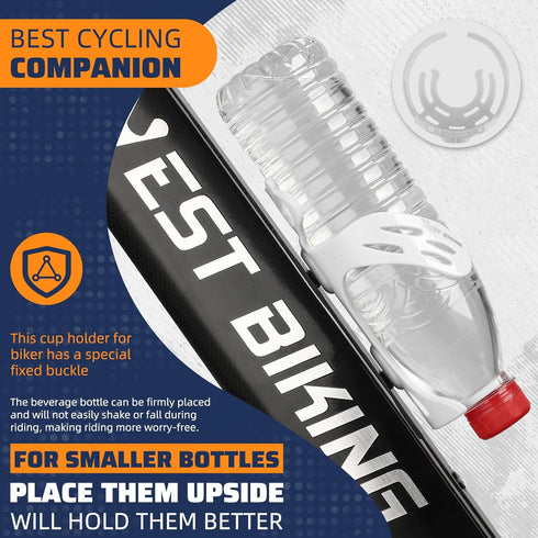 WEST BIKING Bike Water Bottle Cage, Plastic Bike Bottle Cage with Screws, Ultralight 16.9-20.3 Oz Mountain Bike Water Bottle Holder for MTB/Road B...