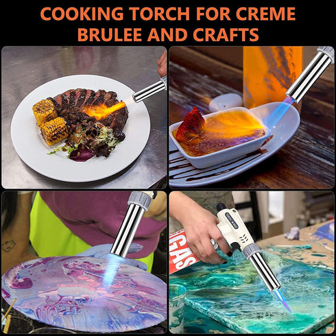 Culinary Professional Kitchen Butane Torch, Upgrade Creme Brulee Blow Torch for Cooking, Adjustable Flame with Reverse Use?Butane Gas Not Included...