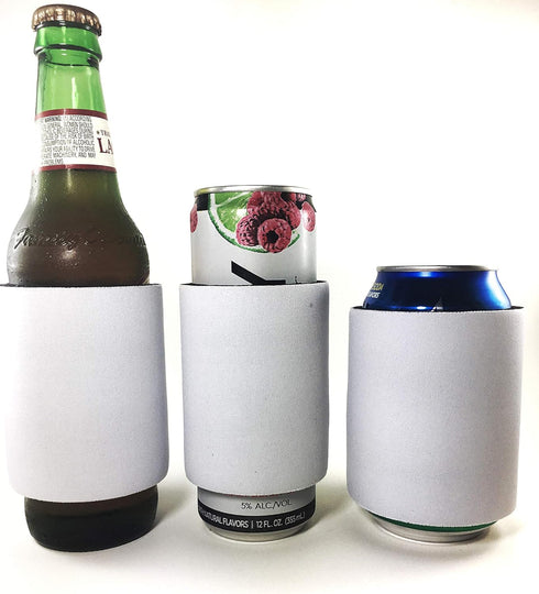 White Slap Can Cooler Blanks-Sublimation or Vinyl. Neoprene Bulk Party favors (5)...