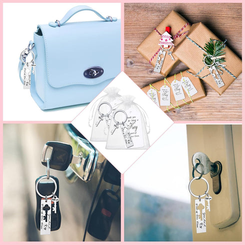 Misdary 72 Pcs Team Appreciation Gifts Thank You Keychain Bulk with Card Organza Bag for Coworkers Employee Staff Teacher Nurse Volunteer Team...
