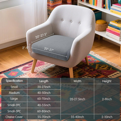 Hokway Couch Cushion Covers Stretch Cushion Covers Sofa Seat Cushion Slipcover Cushion Protector(LightGrey, Small)...