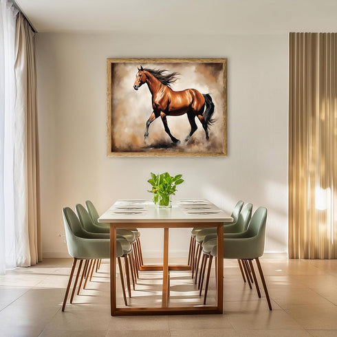 Posterizer 1 pcs- Beautiful brown horse oil painting style-Art for Animal Lovers- Gift for Men Women Entrepreneur Teens-decor for Bedroom, Office,...